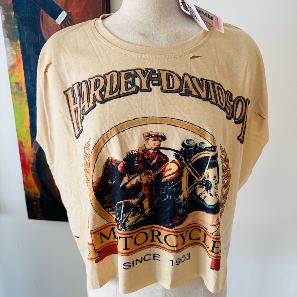 Harley-Davidson Tan Motorcycle Graphic Tee